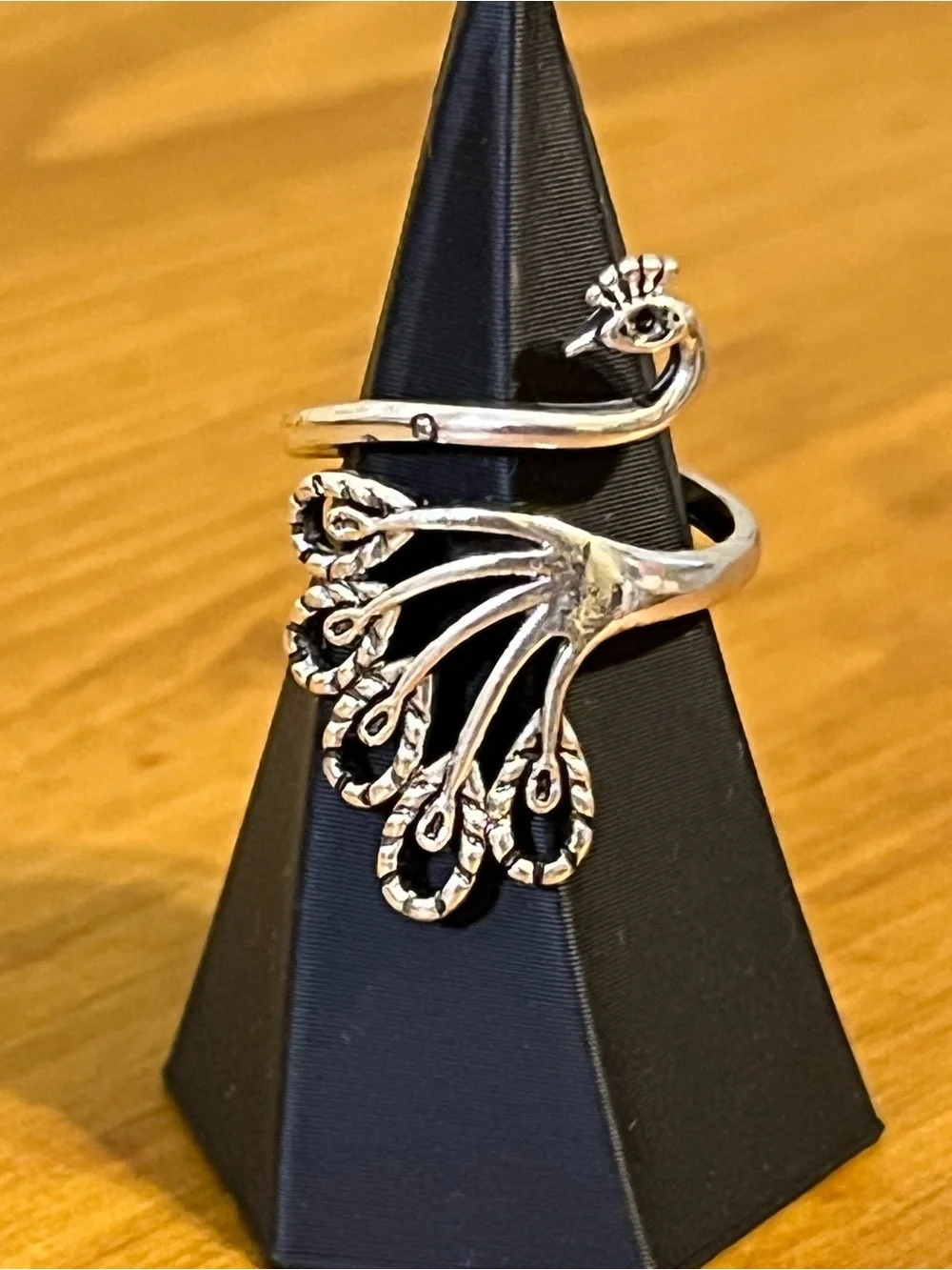 Elegant 925 marked fashion phoenix peacock ring adjustable starting size 6